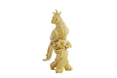 Ornament 22,5x14x39 cm BIRD ceramics ocher yellow