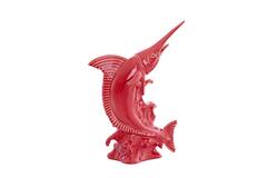 Ornament 33x16,5x43,5 cm SWORDFISH keramiek rood