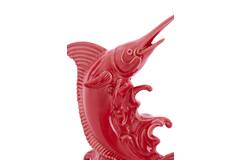 Ornament 33x16,5x43,5 cm SWORDFISH keramiek rood