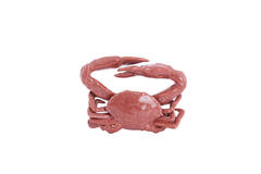 Ornament 29x29x6,5 cm CRAB keramiek koraal