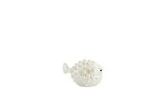 Ornament 20x11,5x11,5 cm FISH ceramics cream pearl
