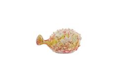 Ornament 25,5x14,5x14 cm FISH ceramics cream+red+yellow