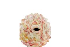 Ornament 25,5x14,5x14 cm FISH ceramics cream+red+yellow