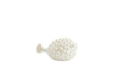 Ornament 25,5x14,5x14 cm FISH ceramics cream pearl