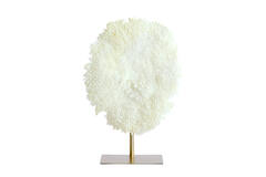 Ornament on base 46x20x69 cm CORAL cream+antique bronze