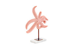 Ornament on base 28x8x36 cm STARFISH light pink+marble white