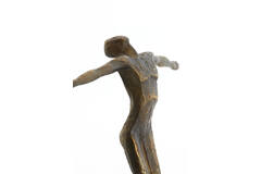 Ornament on base 29,5x9x35,5 cm JIP antique bronze+matt blck