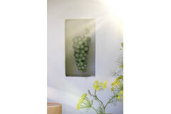 Ornament on base 15x13x35 cm GRAPE green+antique bronze