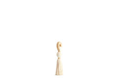 Ornament Ø9x33 cm YAVIZA cream+raffia natural