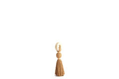 Ornament Ø9x33 cm YAVIZA ocher yellow+raffia cream
