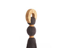 Ornament Ø9x33 cm YAVIZA dark brown+raffia sand
