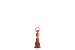 Ornament Ø9x33 cm YAVIZA terra+raffia light pink