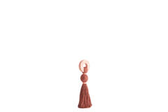 Ornament Ø9x33 cm YAVIZA terra+raffia light pink