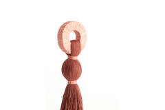 Ornament Ø9x33 cm YAVIZA terra+raffia light pink