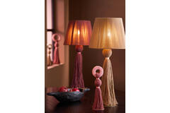 Ornament Ø9x33 cm YAVIZA terra+raffia light pink