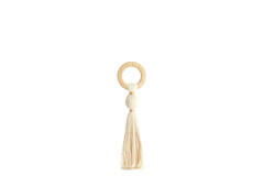 Ornament Ø11x47 cm YAVIZA cream+raffia natural