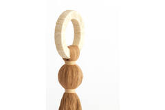 Ornament Ø11x47 cm YAVIZA okergeel+raffia crème