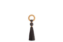 Ornament Ø11x47 cm YAVIZA dark brown+raffia sand