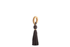 Ornament Ø11x47 cm YAVIZA dark brown+raffia sand