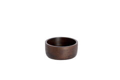 Deco box Ø14x7 cm METETI hout mat donker bruin