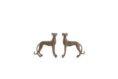 Ornament S/2 17x8x18+17x8x18 cm DOGS brown-bronze