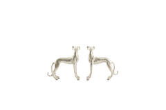 Ornament S/2 17x8x18+17x8x18 cm DOGS nickel
