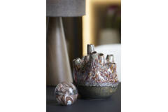 Ornament Ø8x8 cm BREON glass brown+cream