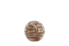 Ornament Ø10x10 cm SAEL glass brown+cream+glitter