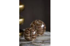 Ornament Ø8x8 cm SAEL glass brown+cream+glitter