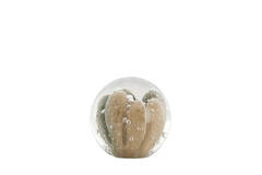 Ornament Ø10x10 cm YVEN glass sand+green