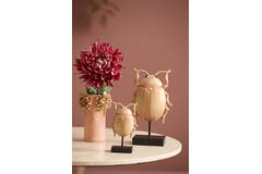 Ornament on base 15x8,5x27 cm BEETLE light pink+black