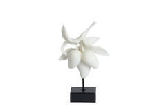 Ornament on base 23,5x13x37 cm MANGO cream+black