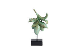 Ornament on base 23,5x13x37 cm MANGO green+black
