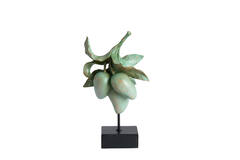 Ornament on base 23,5x13x37 cm MANGO green+black