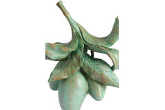 Ornament on base 23,5x13x37 cm MANGO green+black