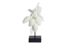 Ornament on base 23,5x15x43,5 cm MANGO cream+black
