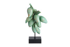 Ornament on base 23,5x15x43,5 cm MANGO green+black