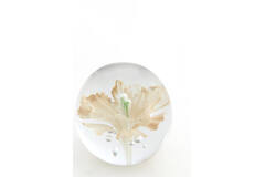 Ornament Ø8x8 cm FLOWER glass light pink+green
