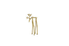 Ornament 15x6x25 cm DEER gold
