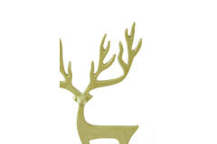 Ornament 20x6x29 cm DEER shiny light green+marble