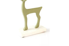 Ornament 20x6x29 cm DEER shiny light green+marble