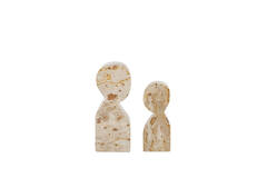 Ornament S/2 8x5x20+10x8x25 cm RIHAN marble taupe
