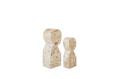 Ornament S/2 8x5x20+10x8x25 cm RIHAN marble taupe