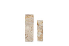 Ornament S/2 8x5x20+10x8x25 cm RIHAN marble taupe