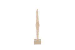 Ornament on base 10x10x52 cm TOWER sand