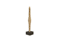Ornament on base 10x10x52 cm TOWER cream-brown+brown