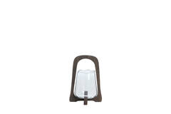 Hurricane Ø18x26,5 cm ANOSY glass clear+wood matt dark brown