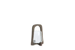 Hurricane Ø18x26,5 cm ANOSY glass clear+wood matt dark brown