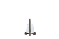 Hurricane Ø18x26,5 cm ANOSY glass clear+wood matt dark brown