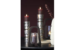 Hurricane Ø18x26,5 cm ANOSY glass clear+wood matt dark brown